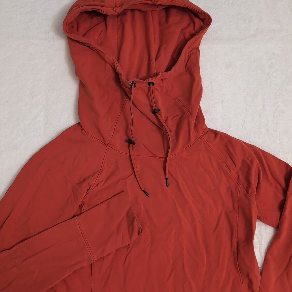 Athleta Jacket Women's M Hooded Pockets Thumbholes RN 54023 Orange Nylon Blend‎